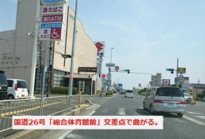 岸和田市「総合体育館前」交差点